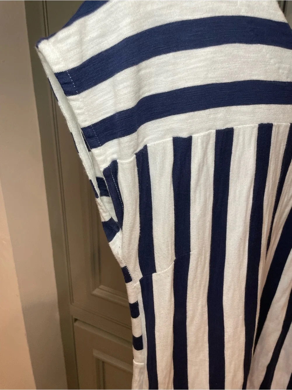 Madewell Blue White Striped Nautical Dress Tunic Cover Up Deep Pockets Travel - Picture 5 of 8